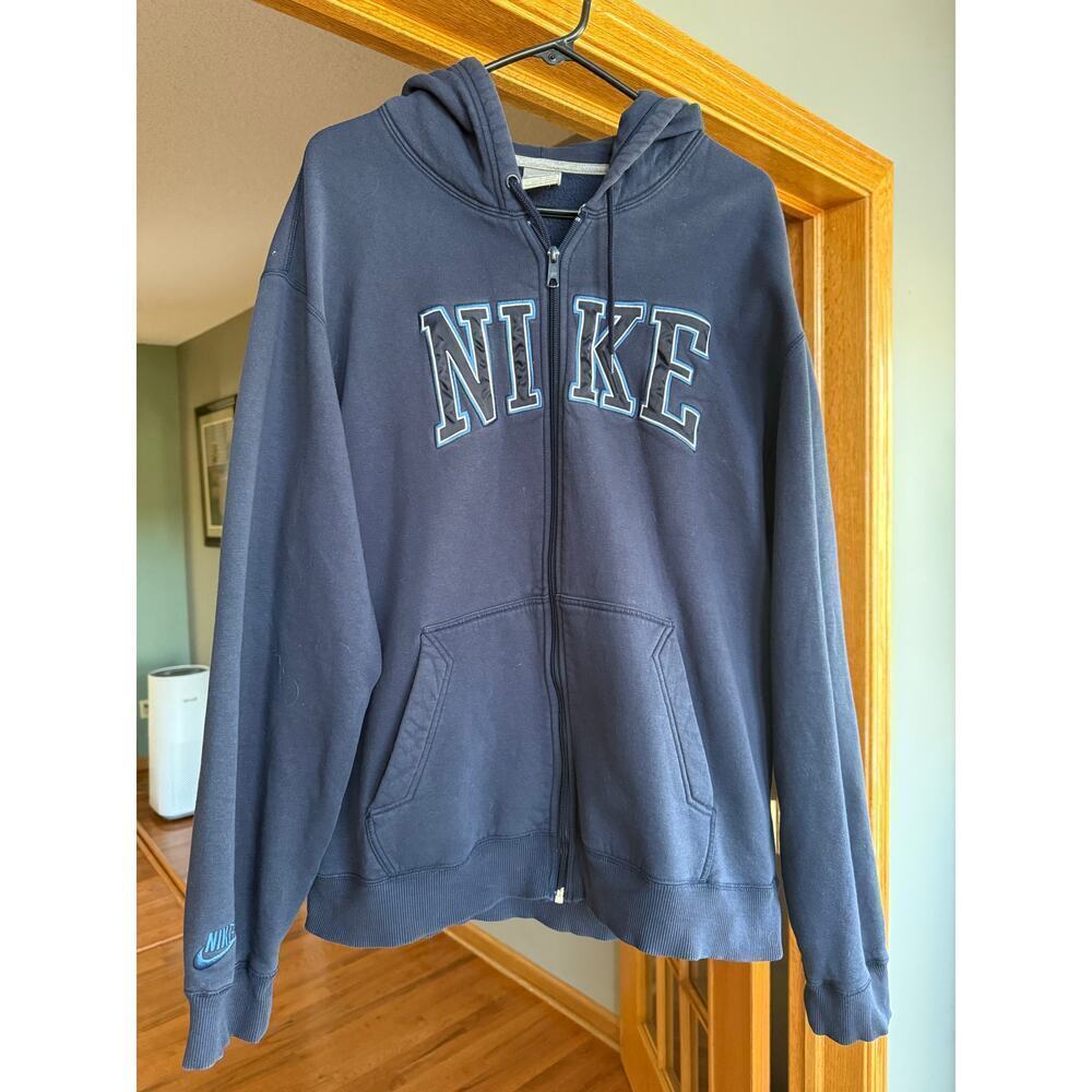 Nike Vintage zip front jacket blue‎ mens XL